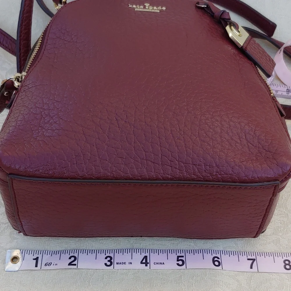 Kate Spade New York Mini Caden Carter Leather Women's Backpack Bag in Burgundy - Picture 9 of 16